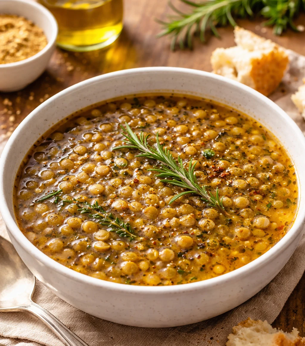 Italian lentil soup with rosemary