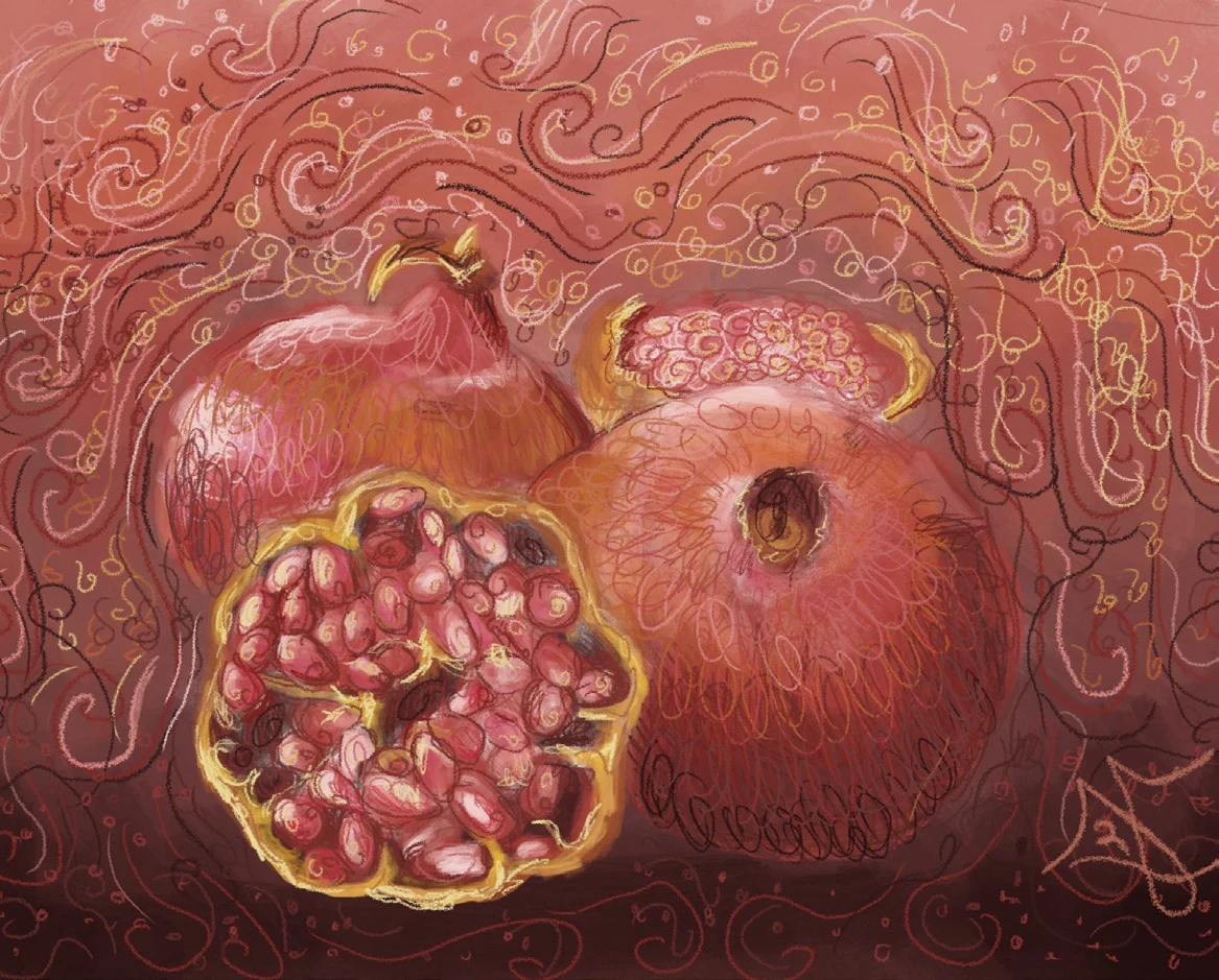 Pomegranates, by anonymous