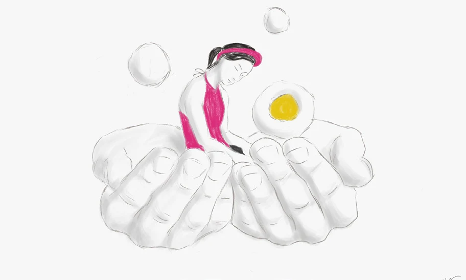 Drawing by Soni: floating rice balls